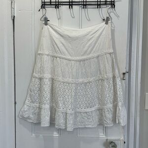Ralph Lauren White A-Line Eyelet Skirt